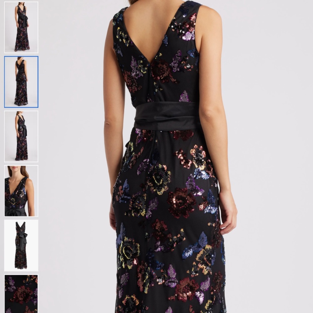 Eliza J Sequin Satin Bow Mermaid Gown 18 (similar to 14W) - Picture 2 of 16